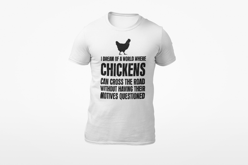 Funny Chicken Crossing The Road Funny Humor Sarcastic T shirt - Picture 8 of 11