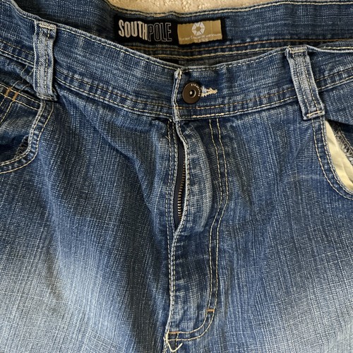 South Pole Jeans Herren 40 Blau Denim Baggy Y2K Straight Hip Hop Loose Hose Vintage * - Bild 3 von 10