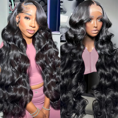 Body Wave HD Lace Front Wigs Human Hair Pre Plucked 28 Inch 180% Density 13X4 Gl - Picture 1 of 16