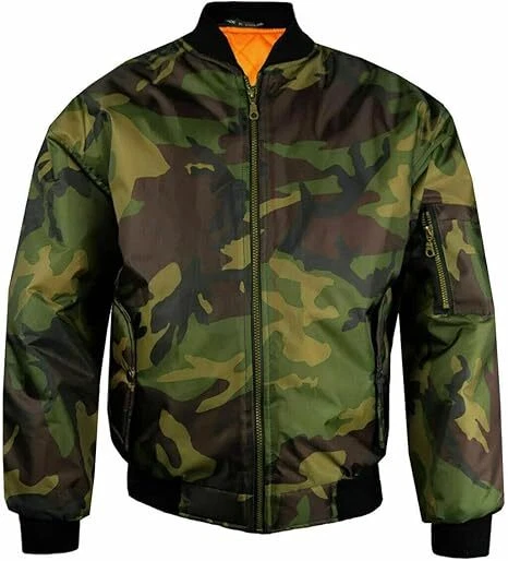Mens A1 Bomber Jacket Classic Zip Waterproof Military Style Padded Biker Jacket