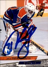 Fred Brathwaite Signed Auto 1993-94 Fleer Ultra card Edmonton Oilers