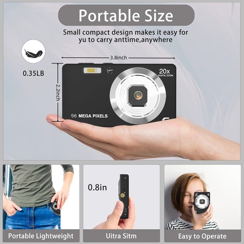 Appareil Photo Numérique, Appareils Photo 4K pour Photographie, Appareil Photo Numérique Point and Shoot - Photo 27 sur 28