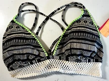 XHILARATION WOMEN'S CROCHET TRIM TRIANGLE SWIM TOP SMALL MULTICOLOR NWT!!!