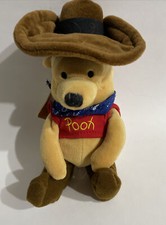 The Disney Store Parks Cowboy Pooh 8  Mini Bean Bag Plush Winnie The Pooh Tags