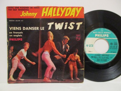 Johnny Hallyday EP 7'' : VIENS DANSER LE TWIST / AVEC UNE POIGNEE DE TERRE + 2