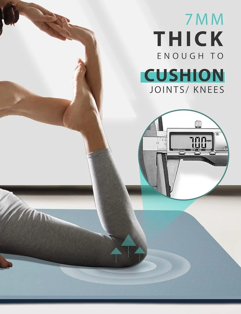 Extra Wide 72x32 Double-Sided Non Slip Yoga Mat 7mm Thick