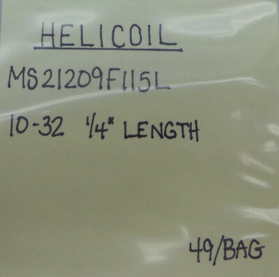 (49) Helicoil 10-32 1/4'' Length MS21209F115L