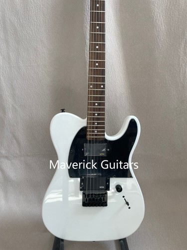 Classic White Tele Electric Guitar Mahogany Body Maple Neck EMG Pickups 6-String - Picture 2 of 12