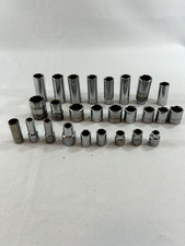 Lot Of S-k Sockets - 29 Pieces - All Different Types 26 38 Drive- 12 Drive