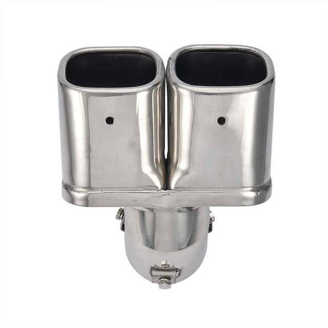 1x Stainless steel Doublebarrel Car Rear Exhaust Pipe Tip Tail Muffler Cover eBay