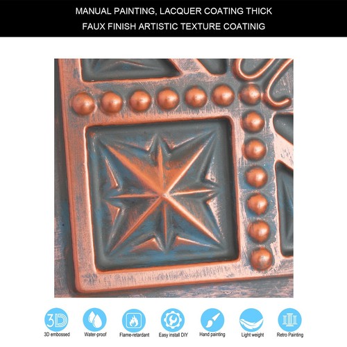 Ceiling tiles Faux tin embossed decor wall panel PL10 Rustic copper 10pcs/lot - Picture 7 of 22