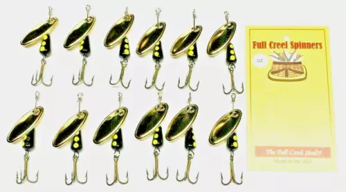 Best Quality Fishing Spinners American Made Spinners Black Yellow Dots 1/8 Oz.