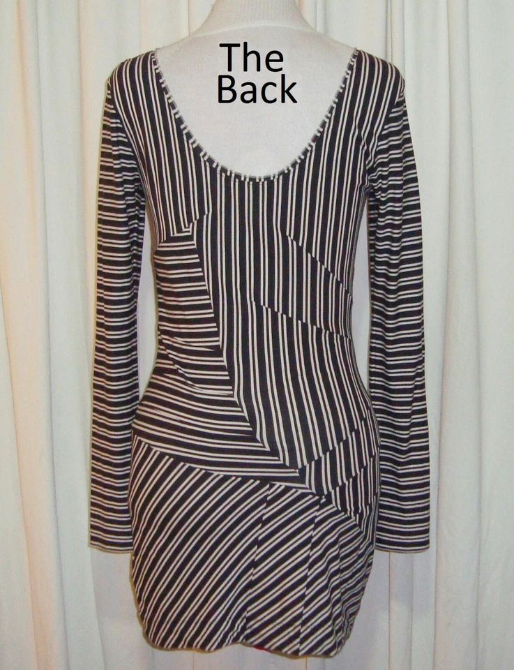 PRECIOSO MINI VESTIDO CON CUERPO A RAYAS BLANCO Y NEGRO TWENTY8TWELVE M "ROSENDALE" Foto 2 de 4