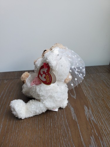 Ty Beanie Babies Blissful Teddy Bear Wedding Bear Collectible 6.5 in Bride Groom - Picture 2 of 12