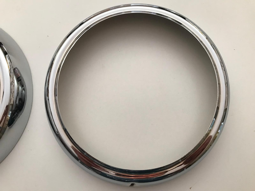 Lamp Ring Headlight 2 Pieces = Set Chrome For Mercedes W110 Fintail NEW - Picture 3 of 5