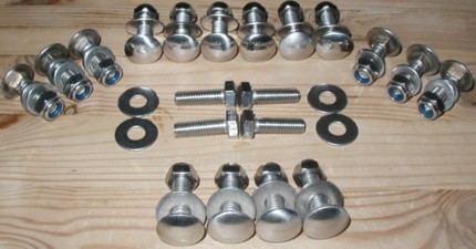 Polished Stainless Steel Bumper Bolts 68>EARLY Volkswagen VW Bay Camper Van T2 - Picture 1 of 1