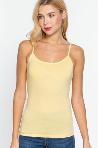 Cami Tank Adjustable Spaghetti Strap No Bra Soft Stretch Cotton Sleeveless Top - Picture 106 of 124