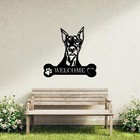 Majestic Doberman Metal Wall Art - Personalised Garden Welcome Sign Decor Gift