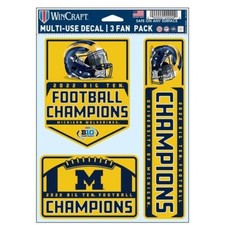 Wincraft University of Michigan Football 2022 Big Ten Champions 3 Pack Fan Decal