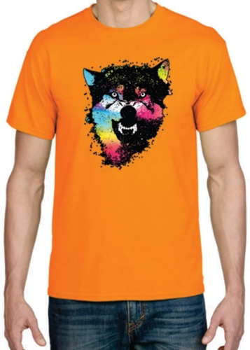 Erwachsene DryBlend® T-Shirt - (BUNTE TECHINCOLOR / NEON WOLF / WÖLFE) - Bild 35 von 44