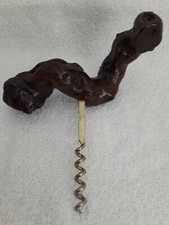 Handmade Vintage Style Natural Wood Vine Abstract T Corkscrew WINE Bottle Opener