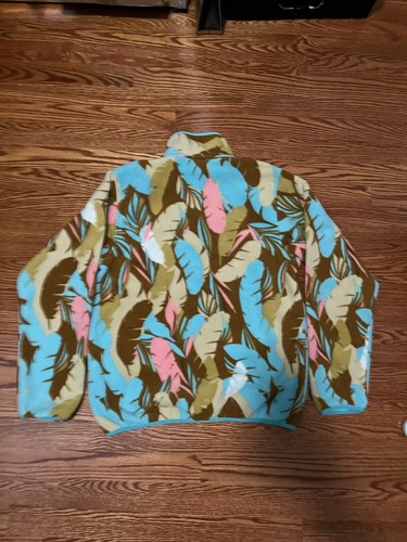 Patagonia Synchilla Women Sweatshirt Sm Blue Feather Allover Print Snap T Fleece - Picture 4 of 4