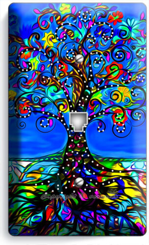 BLUE MEXICAN TREE OF LIFE FOLK ART PHONE TELEPHONE WALL PLATE COVERS ROOM DECOR - Picture 1 of 1