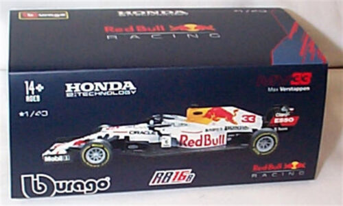 2021 RED BULL RB16B MAX VERSTAPPEN HONDA TRIBUTE F1 #33 1:43 Burago 38060 new - Picture 3 of 3
