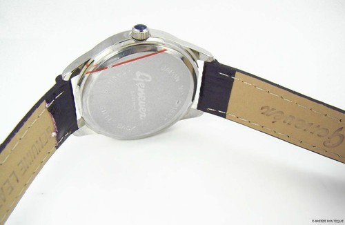 CROTON Women's Genevex PURPLE LEATHER Quartz WATCH - Picture 2 of 2