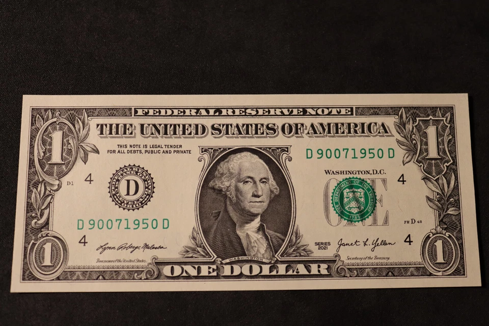 ONE DOLLAR FANCY BIRTHDAY/ANNIVERSARY NOTE [SEPT 7, 1950]  SN # D 90071950 D - Image 2 of 3