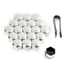 Chrom Radschrauben Kappen für SW19 Muttern 19mm,Silber Radmuttern Kappen Cap x20