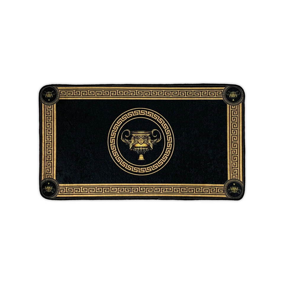 Badematte Badvorleger Badeteppich Duschvorleger 2er Set Pack schwarz gold weich - Bild 3 von 4