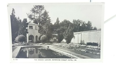 Alte Postkarte Der spanische Garten Bembridge Chalet Hotel I O W verschickt 1960