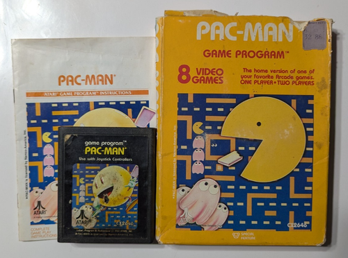 Pac-Man Atari 2600 1981 CIB Complete Box Manual Tested Working Fast Shipping