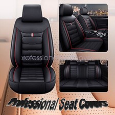 New Car Seat Cover 5seat Full Set Leather Front Rear Protector Black For Nissan