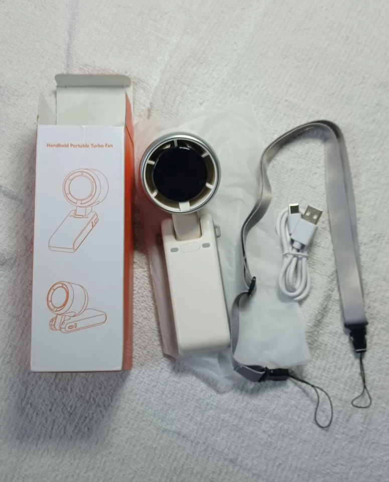 Mini Ventilador Turbo Portátil Portátil USB Recargable Ventilador de Enfriamiento Hasta 10 Horas EE. UU. Foto 2 de 4