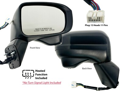Camera Heated Smooth Cover Door Mirror for 2014 2015 Honda Civic Passenger Side