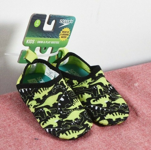 Speedo - Kinder Jungen Wasser Schwimmen & Spielen Stiefel - schwarz/limette Dinosaurier klein 5-6