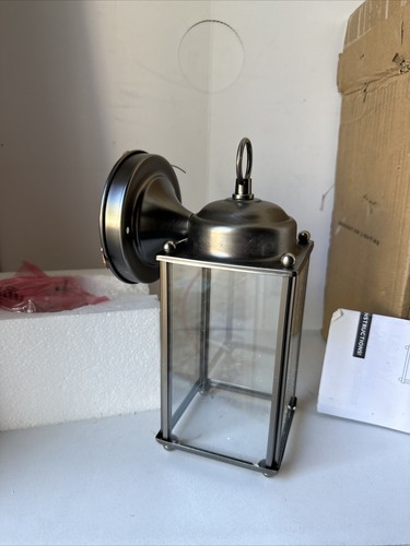 Sea Gull Lighting New Castle 1-Light Antique Brushed Nickel Outdoor Wall Lantern - Picture 2 of 3