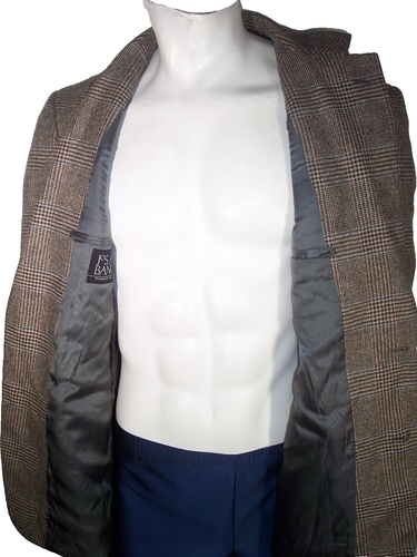 Jos. A. Bank 41R Oxford Gray/Burgundy Plaid Camel Hair Blazer Jacket Sport Coat - Picture 4 of 6