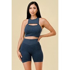 2 Pieces Set Textured Athletic sets Grey