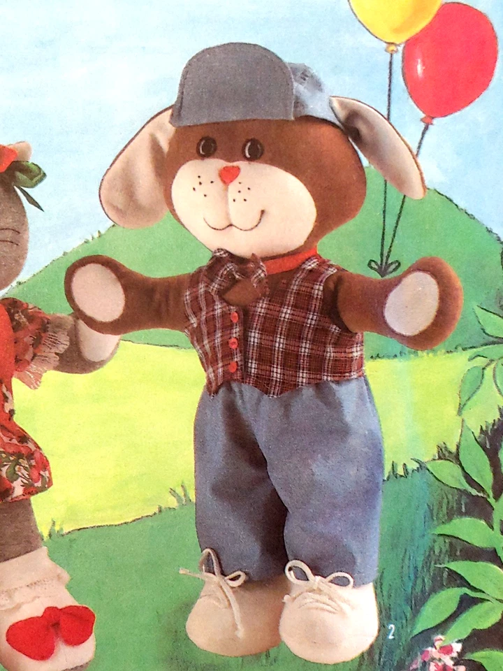 Simplicity 7359-20" Stuffed Animals Hugs the Dog & Stitches the Cat (Year 1991) - Image 3 of 4