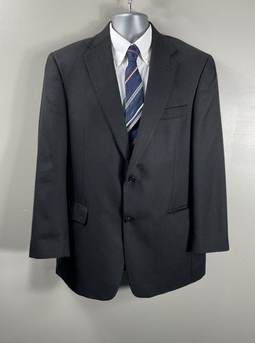 Hart Schaffner Marx Ing Loro Piana Blazer Mens 42 L Black Worsted Spun Cashmere - Picture 1 of 19