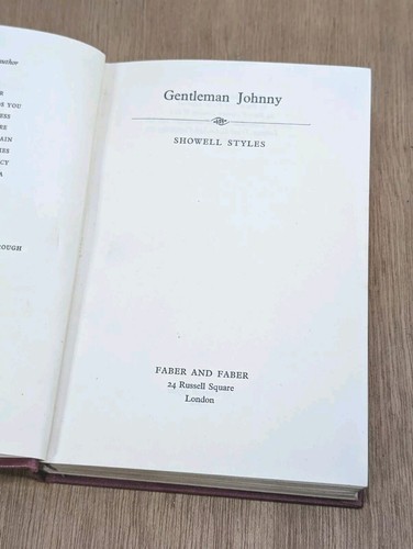Gentleman Johnny By Showell Styles ~ 1962 Faber & Faber 1st Edition Hardback VG - Picture 6 of 10