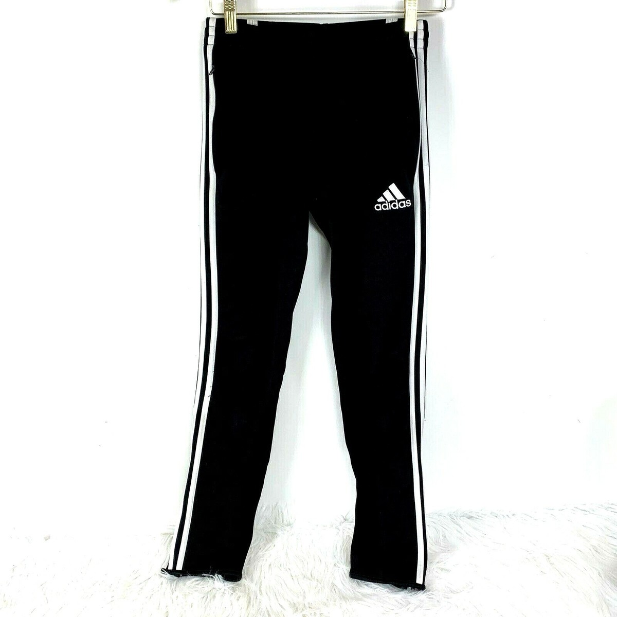 Adidas Track Pants Climacool size L Youth Tween Black White