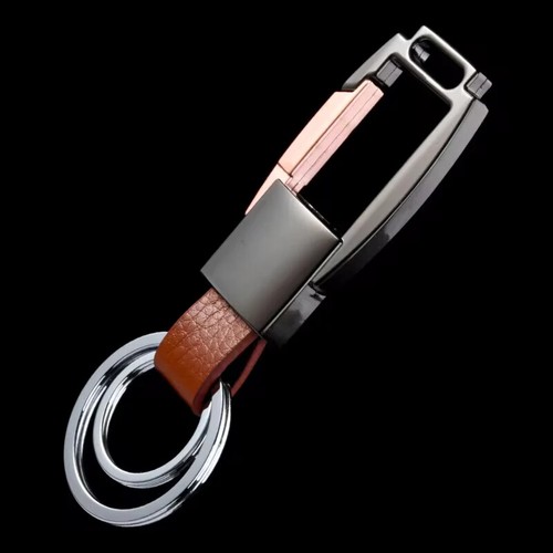 FOB High-Grade Alloy Genuine Leather Keychain - Picture 6 of 20