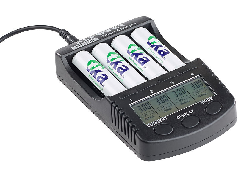 Chargeur d’accus rapide pour éviter les pannes de piles avec écran LCD TKA