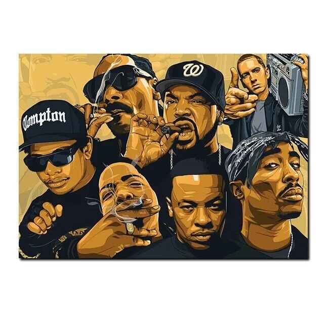 特大☆Biggie 2Pacポスター Greatest Rappers of All Time 2Pac Biggie Canvas Poster