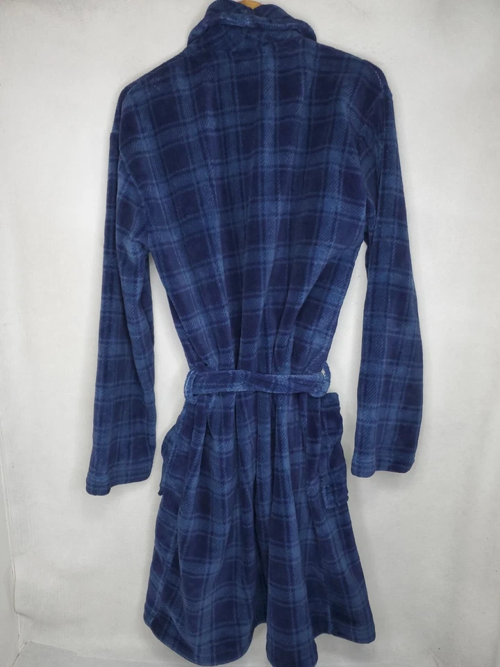 Albornoz Calvin Klein CK para hombre L/XL bata a cuadros bolsillos de felpa con cinturón polar Foto 2 de 4