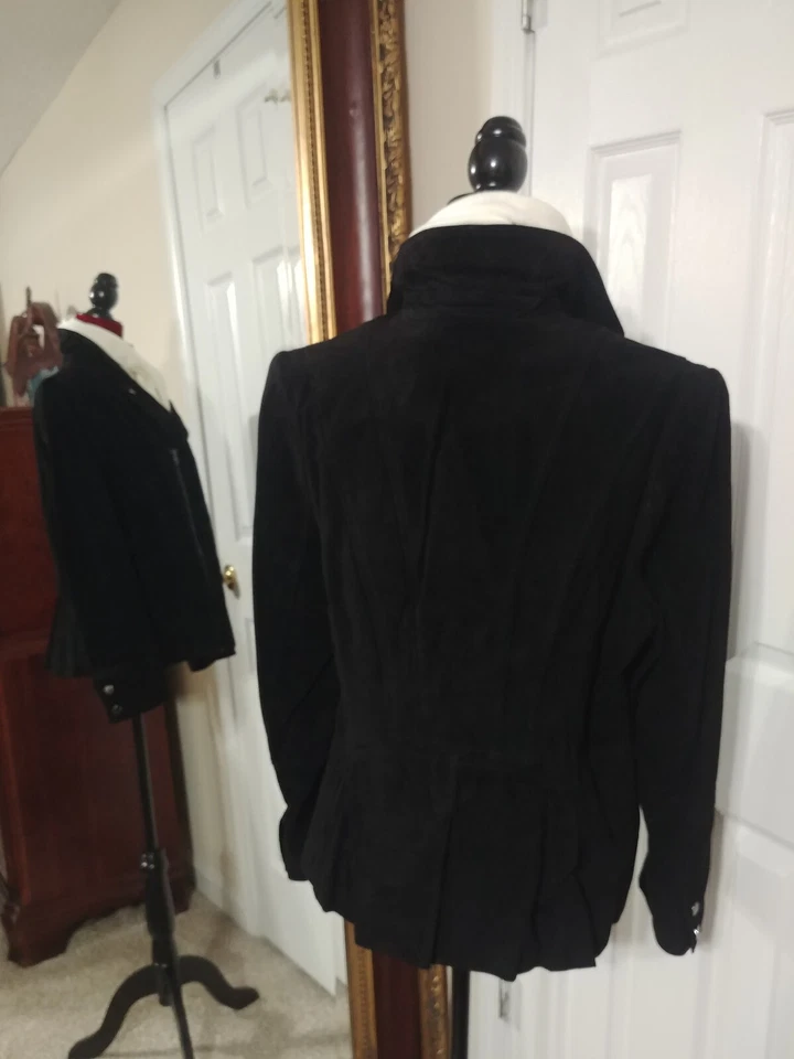 Isaac Mizrahi Live! Chaqueta Moto Gamuza Negra - Nueva sin etiquetas - Talla 14 Foto 3 de 4